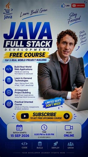 Free Java Full Stack Course 2026 🚀 | Learn Java + Spring Boot