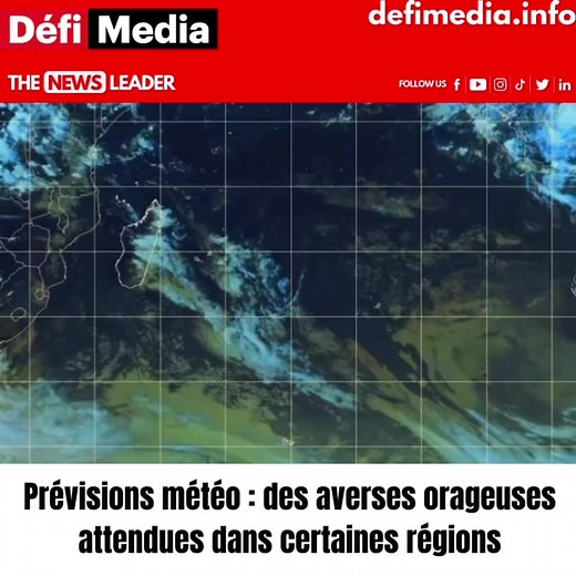 Prévisions météo à Maurice : Averses orageuses et fortes pluies attendues