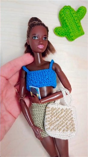 Learn how to make this easy crochet skirt 👇 #barbie #crochetfordolls #dollfashion