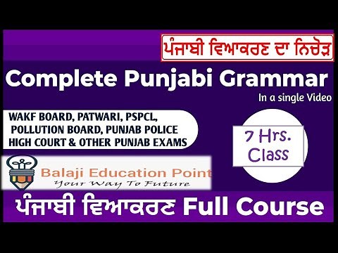 Complete Punjabi Grammar in One Video || All Important Theory and MCQs of Punjabi Vyakaran ||