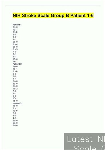 Latest NIH Stroke Scale Group B Patient 1 6pdf video