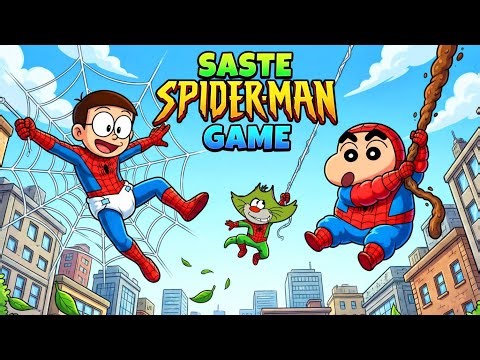 Spiderman Games with Shinchan Nobita And Friends | Funny Gameplay