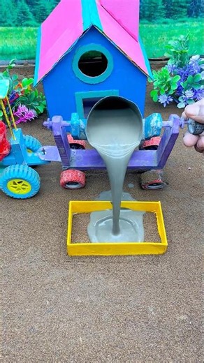 😱🚜 Real Working Mini Tractor Making Cement Pillar 🧱 | Amazing DIY Construction Machine ⚙️ #shorts