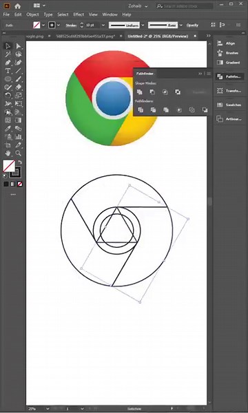 Google Chrome Logo Design in Illustrator.