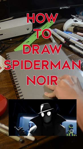 Here is the highly requested tutorial on how to draw Spiderman Noir🔥🕷️✍️ #art #drawing #sketch #tutorial #fyp #spidermannoir