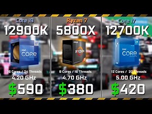 Core i9 12900K vs. i9 12700K vs Ryzen 7 5800X | Test in 10 Games and Rendering RX 6900XT