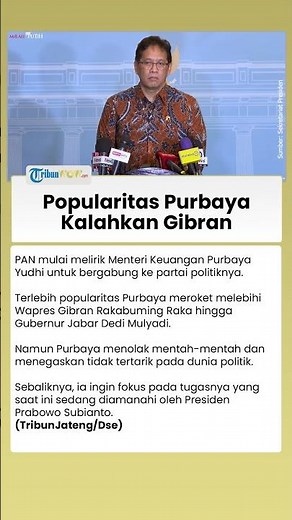Respons Purbaya Terkait Popularitasnya Kalahkan Gibran hingga Dilirik Partai PAN
