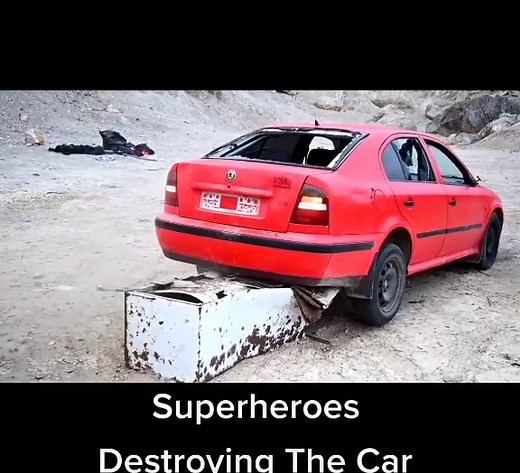 Superheroes Destroying The Car #fattv #omco #superheroes
