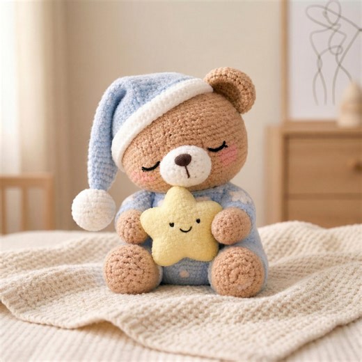 Sleepy Bear Crochet Pattern | Amigurumi Teddy PDF Tutorial (digital Download) - Etsy