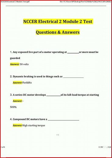 Nccer Electrical 2 Module 2 Test Actual Questions And Verifi video