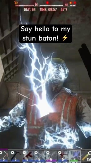 Stun Baton Fun ⚡️#7dtd #gaming #survivalgame #zombieapocalypse #shocking #zombiesurvival #zombie