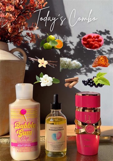 Today’s SOTD: I wanted a fun, happy, uplifting scent today. 💕Yara Candy by Lattafa bought at @BeautyHouse US 🍭Bubble Gum Pop lotion by @Bath & Body Works 🍬Bubble Gum Cotton Candy body oil by @SoothingHouse #sotd #scentoftheday #perfume #fragrance #bodylotion