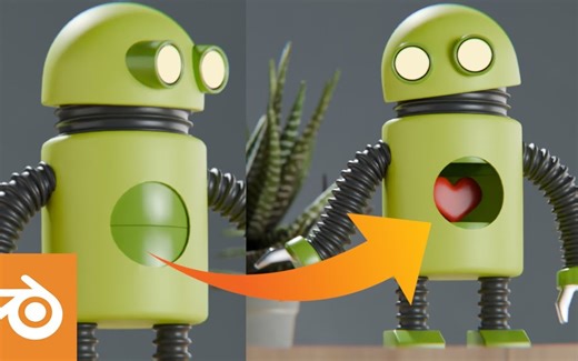 【中字】Blender 建模教程： Android Bot(安卓机器人) 简单动画 -绑定