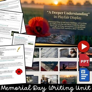 Memorial Day Poetry Writing | Poems, Writing Prompts, Remembrance Activities