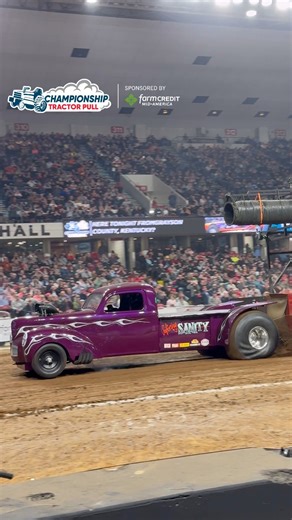 Chase Richardson piloting “Suffering Sanity” at the 2025 National Farm Machinery Show Championship Tractor Pull presented by Farm Credit Mid-America! #NFMS26 #TruckPulling #FarmShow #Louisville | Thurston Pulling Photos