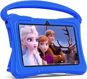 Kids Tablet, 7 inch Android Tablet for Kids, 32GB Toddler Tablet, Tablets for Kids with Bluetooth, GMS, WiFi, Parental Control, Dual Camera, Shockproof Case Pink (Blue-1)