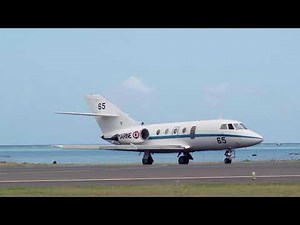French navy Gardian 65 Dassault Falcon-200. Taking of from Tahiti (NTAA). 21/10/2017