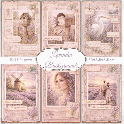 Spring Junk Journal Kit: Lavender Shabby Chic Scrapbook Pages (digital Download) - Etsy