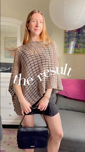 from yarn to final result, I’m so proud of this gorgeous poncho! checkout my easy poncho tutorial !!