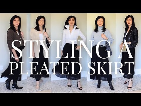 HOW TO STYLE A BLACK PLEATED MIDI SKIRT | 10+ CHIC OUTFIT IDEAS