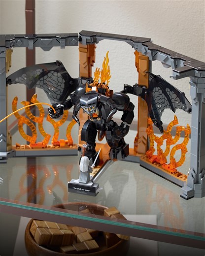 Bring Middle-earth™ to your bookshelf! ⚔️🔥 Recreate Gandalf’s epic showdown with LEGO® Icons The Lord of the Rings: Balrog™ Book Nook at http://www.lego.com/product/10367 | LEGO