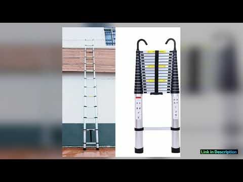 DayPlus MultiPurpose 62M Telescopic Ladder with Removable Hook Aluminium Folding Ladder NonSlip