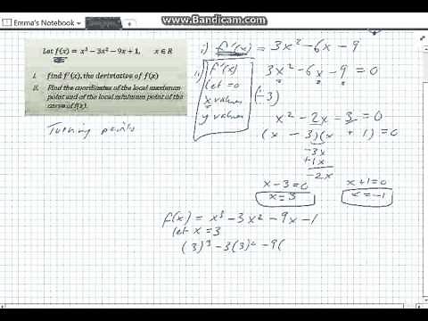 Cubic Functions Max & Min Points