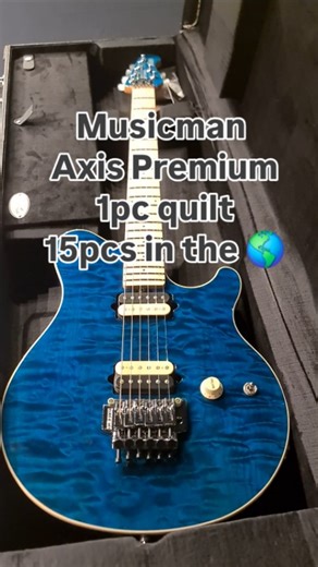 Hiendguitar on Instagram: "This limited edition run of 50 Ernie Ball Music Man Axis guitars combines the iconic specs players love—custom-wound DiMarzio pickups, basswood body, and the signature asymmetrical neck shape—with premium tonewoods and exclusive finishes. Each guitar features a hand-selected, one-piece quilt maple top and birdseye maple neck, with 20 in translucent gold and 15 in translucent blue, both featuring matching painted headstocks and chrome hardware, and 15 in natural with Go