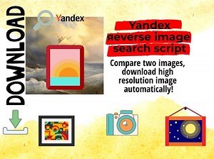 Reverse image search service through yandex image search site