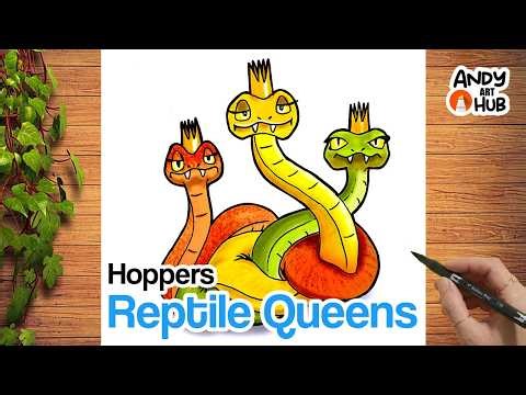 How to draw Reptile Queens from Hoppers movie - Andy Art Hub