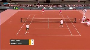 Roger Federer's awesome rally with Nadal and Bill Gates