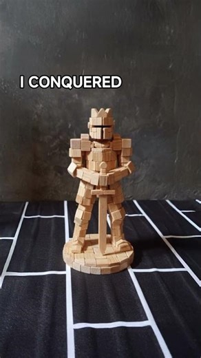 What should I build next with these blocks? 👇#woodcraft #diy #satisfying #blocks #knight #art