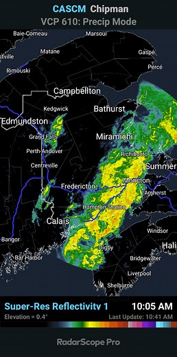 Steady rain until approx 2 or 3pm Moncton and the southeast. Sackville a little longer. Below is the NB Doppler radar as of 10:45am. (Tom) | New Brunswick Weather Infocentre Météo