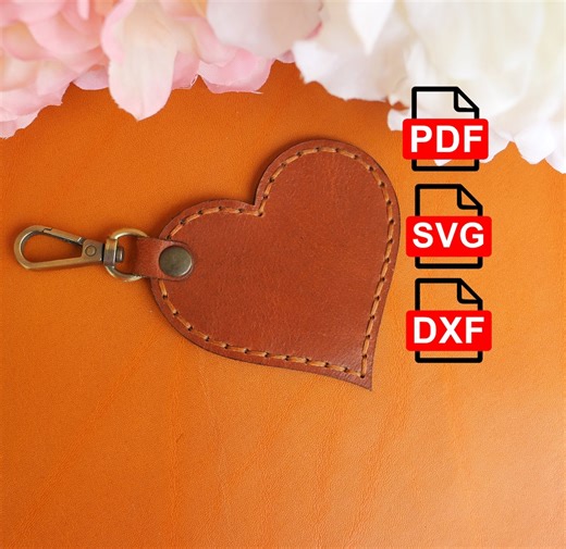 Leather Heart Key Fob Template: Digital PDF-SVG-DXF Pattern - Etsy