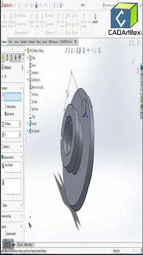 Wheel hub Design in SOLIDWORKS #solidworks #cadcam #mechanical #cad #wheel #shorts #hub #design