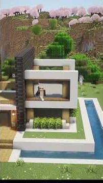 A modern villa in Minecraft for beginners #MyWorld #Minecraft