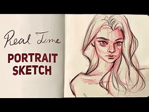 Full process simple portrait sketch| real time