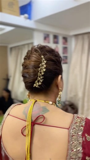 Modern Twist French Bun | Indian Wedding Hairstyle #shorts #hairstyle #wedding