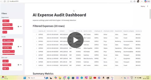 AI-Powered Expense Audit System with Python and Streamlit | Harini Srinivasan posted on the topic | LinkedIn