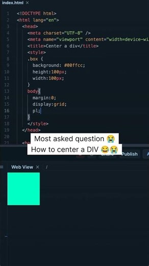 How to center a DIV | #html #css #webdevelopment