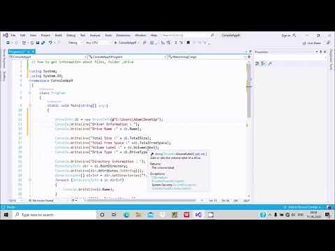Get Information about Files, Folders, and Drive in C#