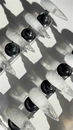 Working on snow-covered icicle nails ❄️ #nailart #pressonnails #nails