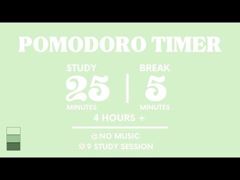 📚STUDY WITH ME FOR 6 HOURS | 25 MINS STUDY / 5 MINS BREAK | NO MUSIC | 4 COLORS | WITH ALARMS