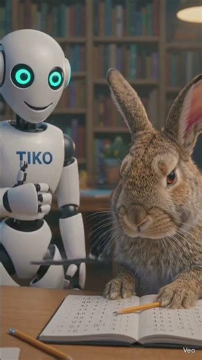 AI Homework Assistant | TIKO Helps Rabbit Learn Math 🐰🤖 |#cartoon