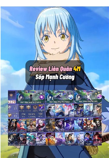 Iggy Rimuru (có nút bấm tb hạ), Tulen Gojo (có nút bấm tb hạ), Qi Milim (có nút bấm tb hạ), Ryoma samurai,... #vumanhcuong #vmc #mcuong #lienquan #manhcuongreview