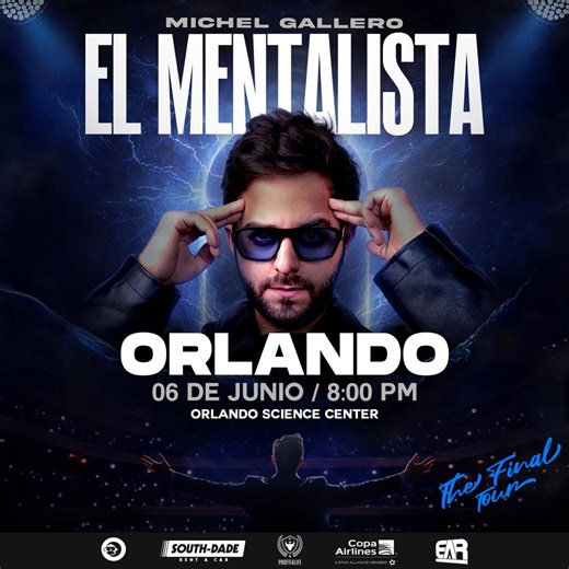 Michel Gallero - El Mentalista en Orlando in Orlando - Tickets 2026-06-06 | DIGITAL ADVENTURE THEATER AT ORLANDO SCIENCE CENTER