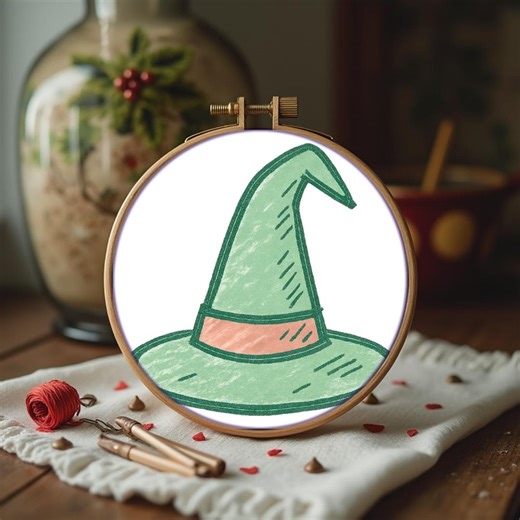 Witch Hat Cross Stitch Pattern - Witch Hat - Instant Download PDF - Etsy