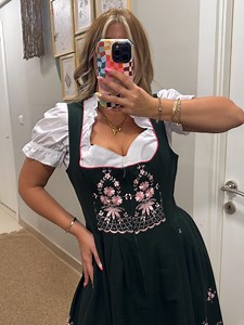 Vintage Austrian Cotton Dirndl Dress: US 14 Oktoberfest Folk Costume - Etsy