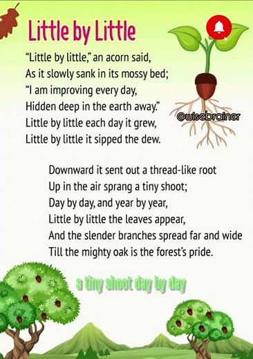 Little by Little English poem | poems for kids | English mein poem #short #ytshorts #poem