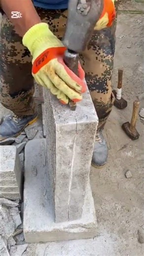 Satisfying Stone Cutting Skills You Must See! 🔨 #shorts